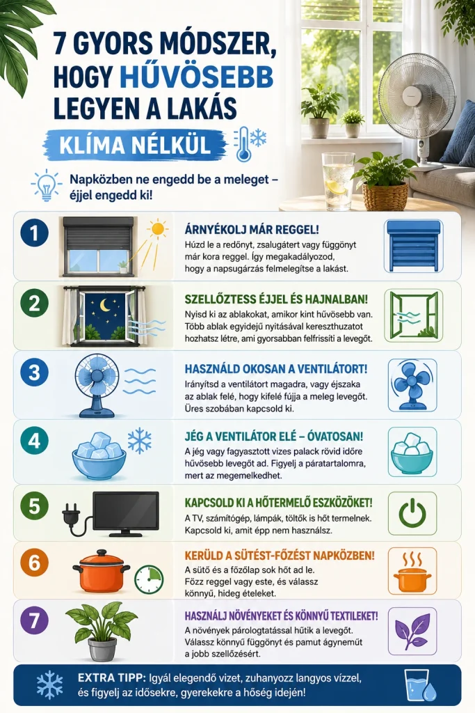 7 gyors módszer, hogy hűvösebb legyen a lakás!