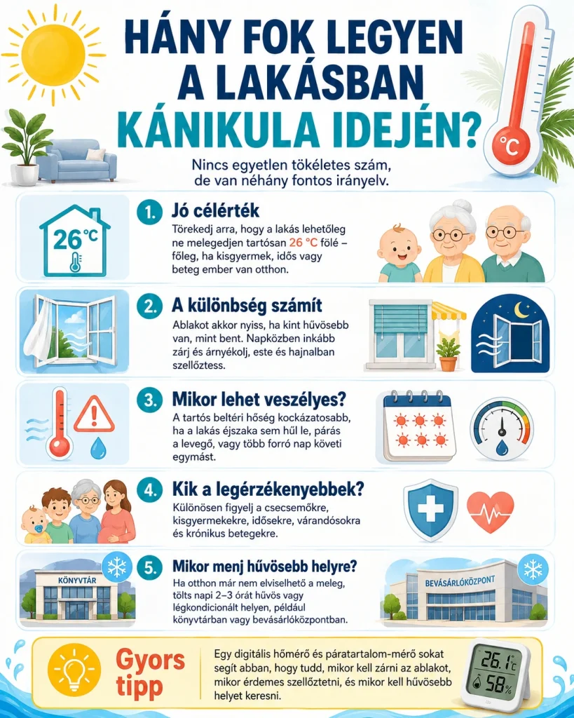 Hány fok legyen a lakásban kánikula idején?